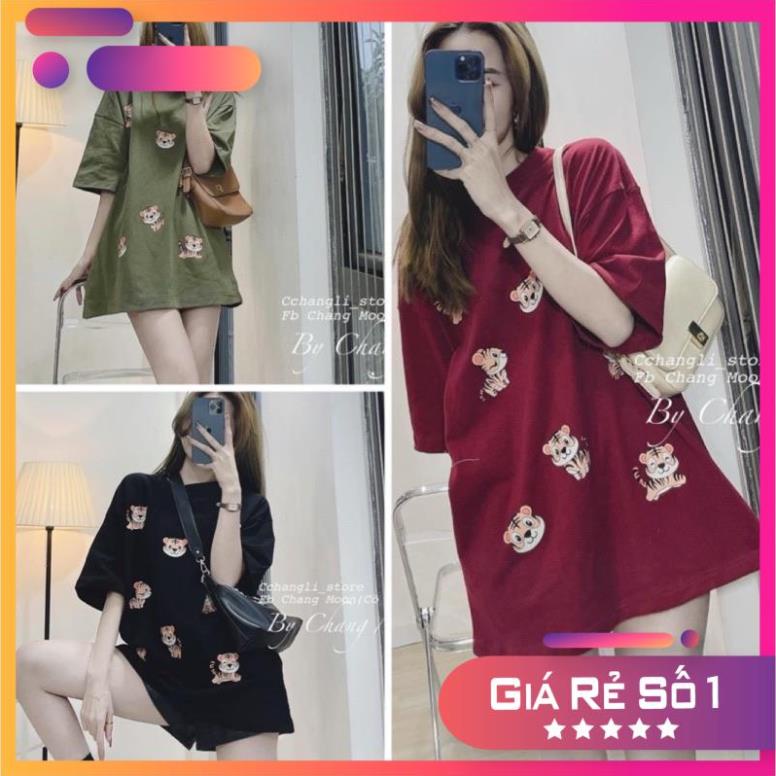 [XẢ KHO] [Hàng Có Sẵn,Ảnh Thật]Áo Thun Form Thụng Tay Lỡ Unisex-Phông Cổ Tròn Ulzzang In Hình Hổ Hottrend 2022