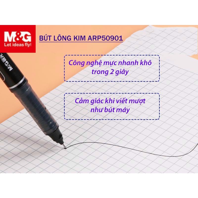 Bút lông kim M&amp;G ARP50901 I Bút mực lỏng siêu nhanh khô 50901 nét 0.5mm