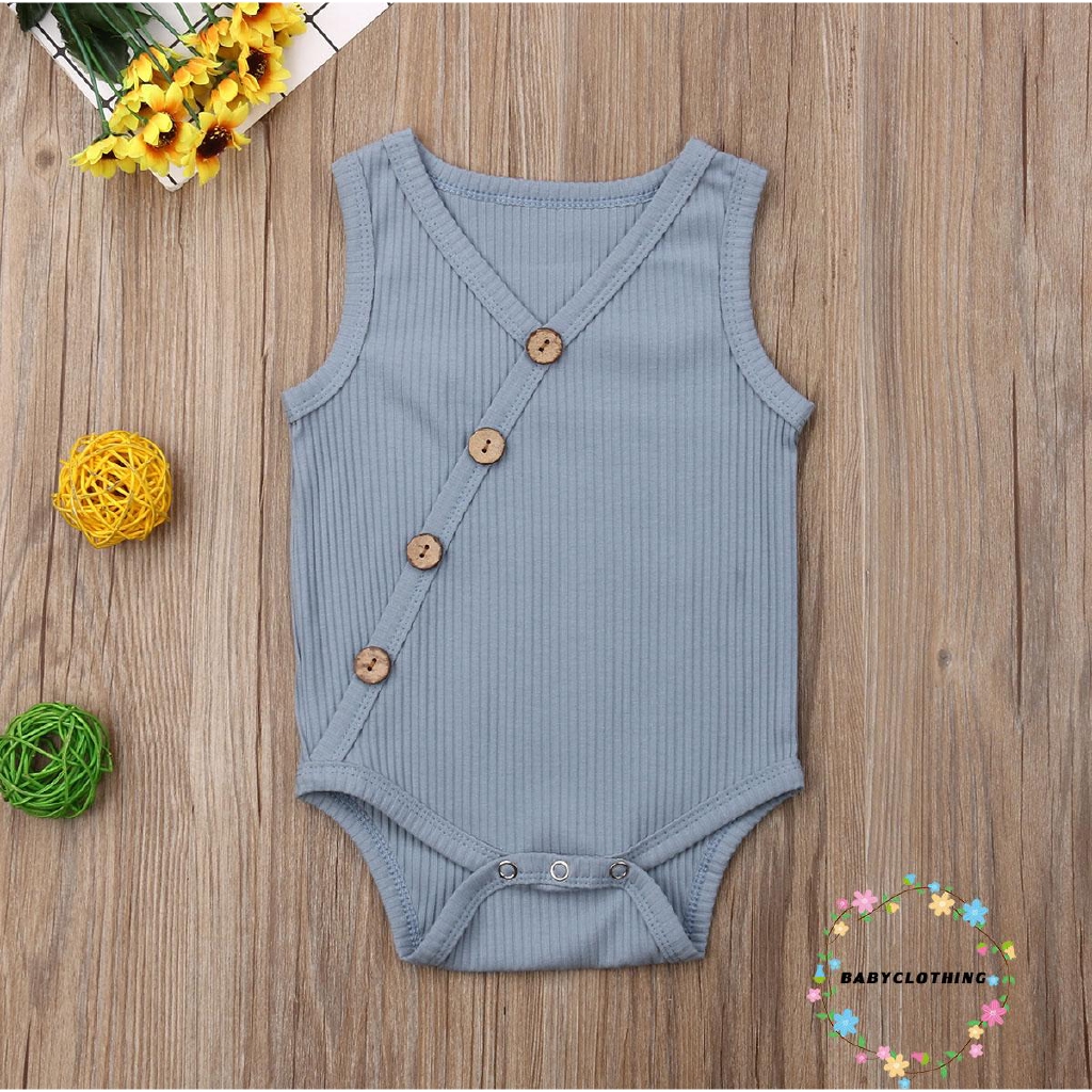 Set áo liền quần ngắn tay + Băng đô nơ dễ thương cho bé gái sơ sinh