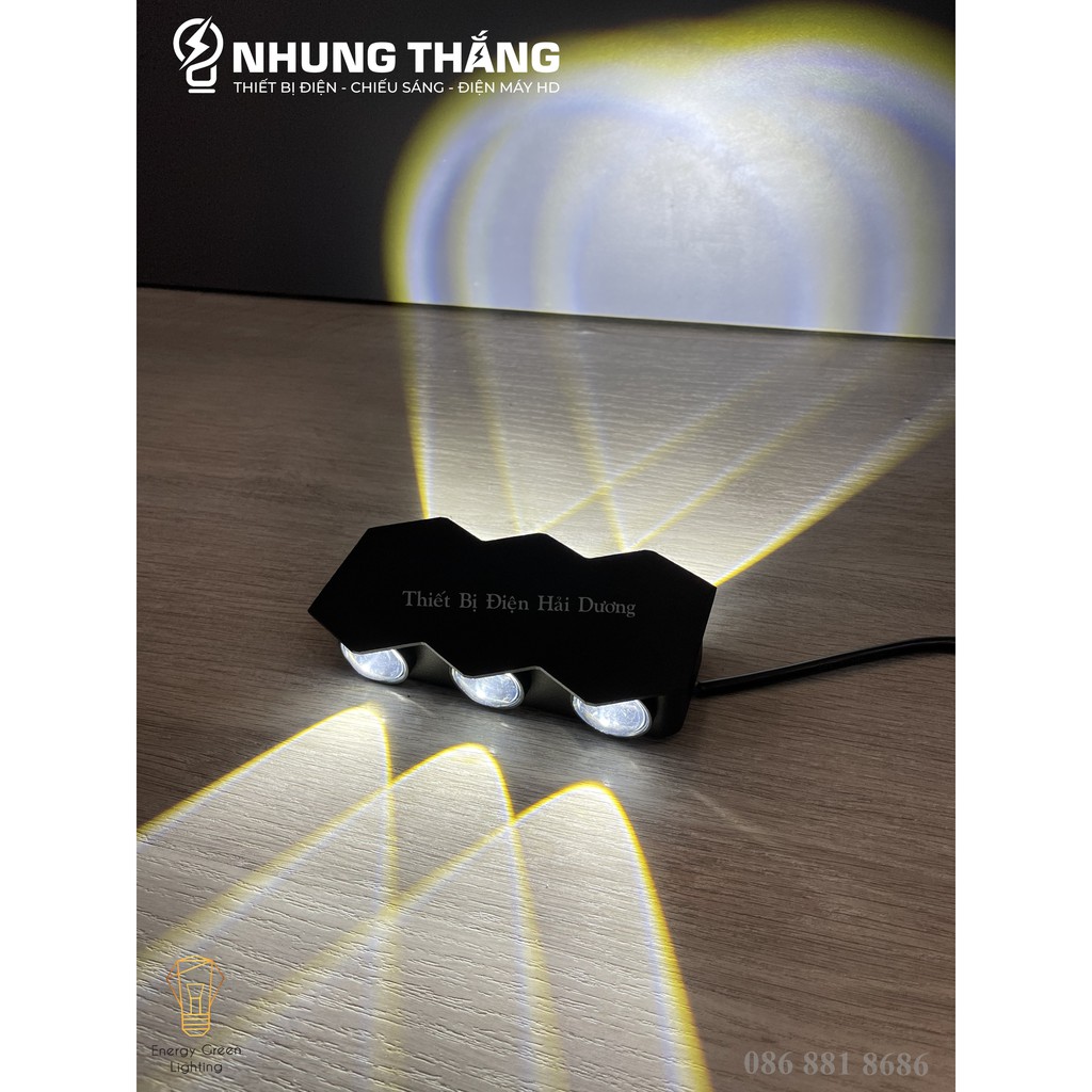 Đèn Hắt Tường Chống Nước 2 Đầu Chiếu Sáng DT-2269 4W-6W Ánh Sáng Trắng/Vàng/Nhiều Màu - Chip Led Siêu Sáng-BH 1 Năm