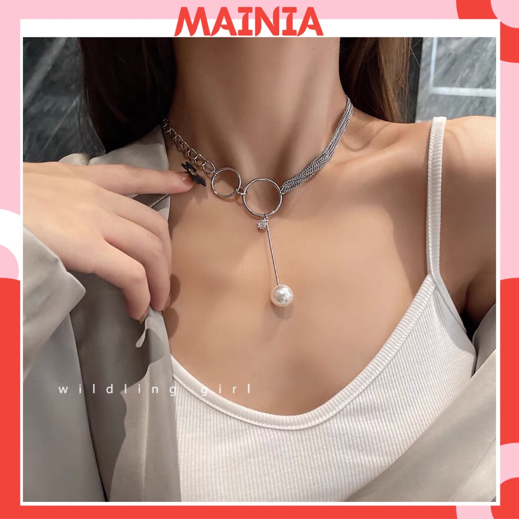 Dây Chuyền Hàn Quốc Thời Trang Phối Khoen Tròn Cá Tính Mainia Shop