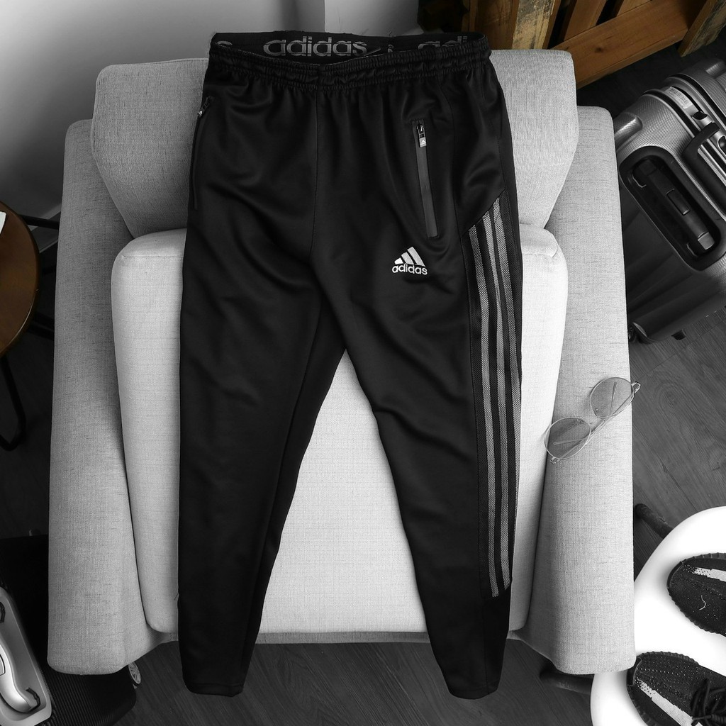 Quần thể thao nam Big Size tập gym ống suông ba sọc chất thun Poly co giãn 4 chiều chuẩn VNXK-ADD
