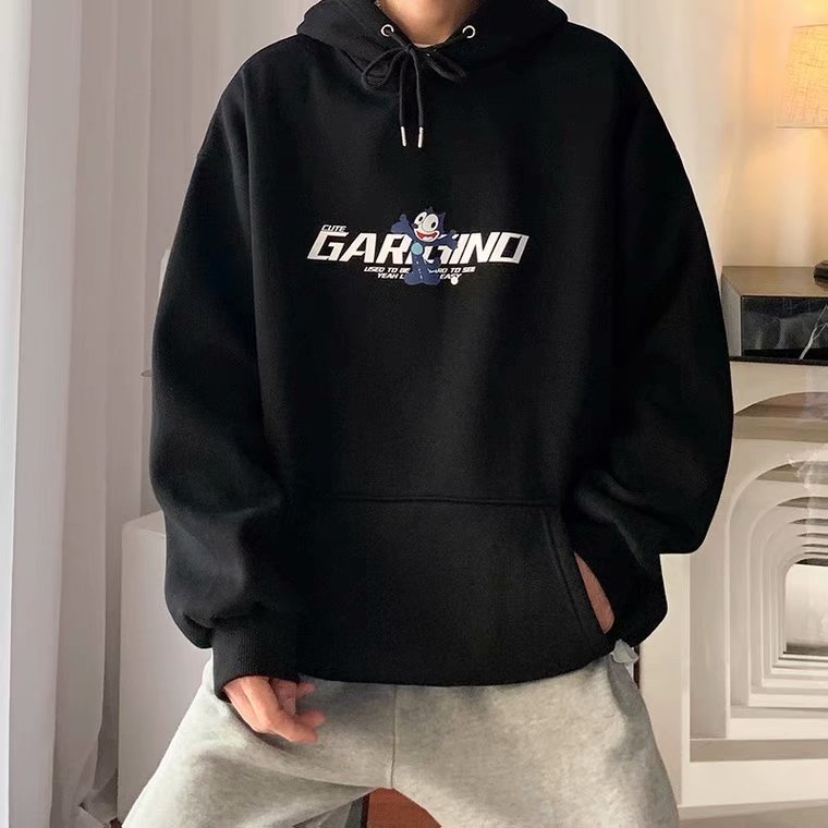 Áo hoodie dáng rộng in họa tiết hoạt hình phong cách Nhật Bản thời trang năng động cho nam và nữ size M-5XL
