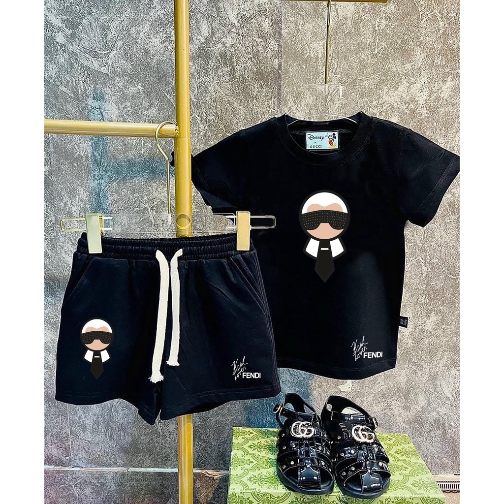 Set quần áo Fendi cho bé , set áo thun trẻ em unisex , Kid_genz