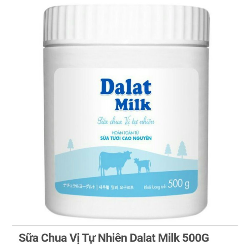 Sữa Chua Vị Tự Nhiên/ có đường Dalat Milk 500G