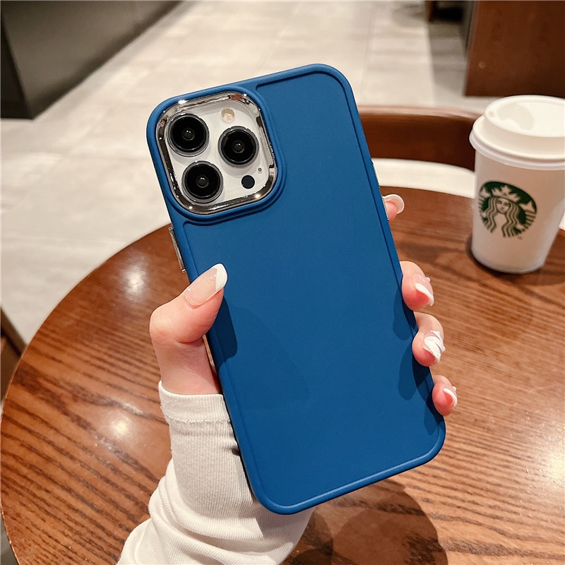 Ốp Điện Thoại Silicone Cứng Chống Sốc Đơn Giản Cho iPhone XR X XS 7 8 Plus