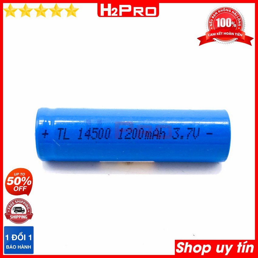 Pin sạc 14500 H2Pro 3.7V 1200mah cao cấp (1 viên), pin sạc 14500 xịn-an toàn khi sử dụng