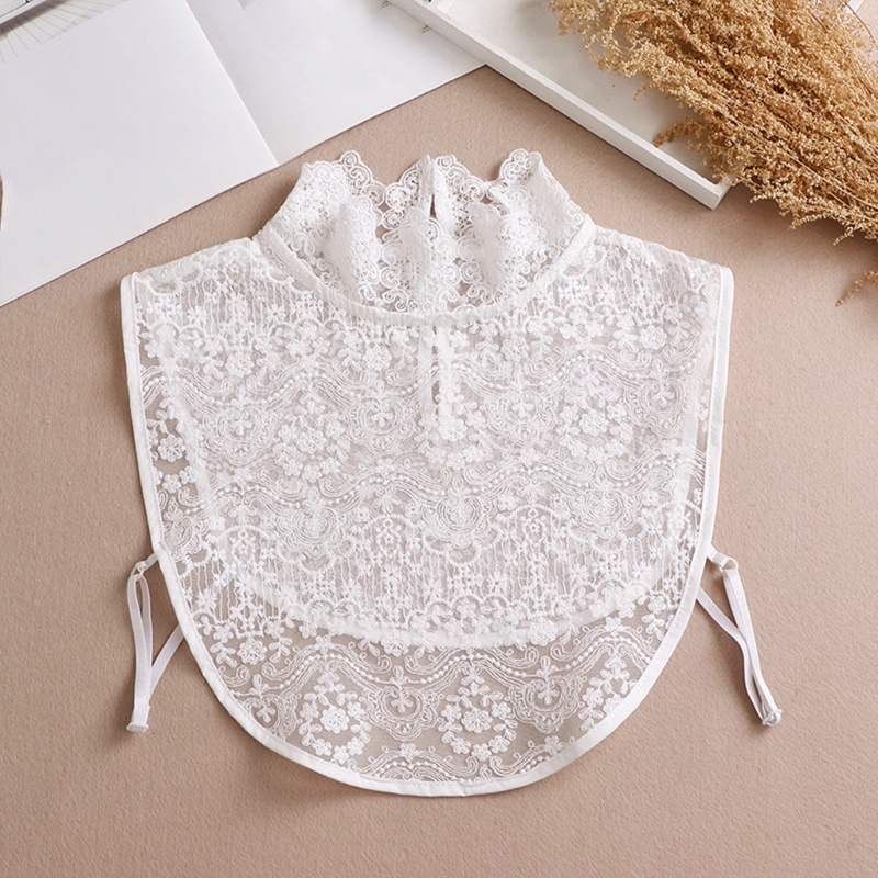 Cổ Áo Giả Viền Cong In Họa Tiết Hoa Có Thể Tháo Rời Cho Nữ