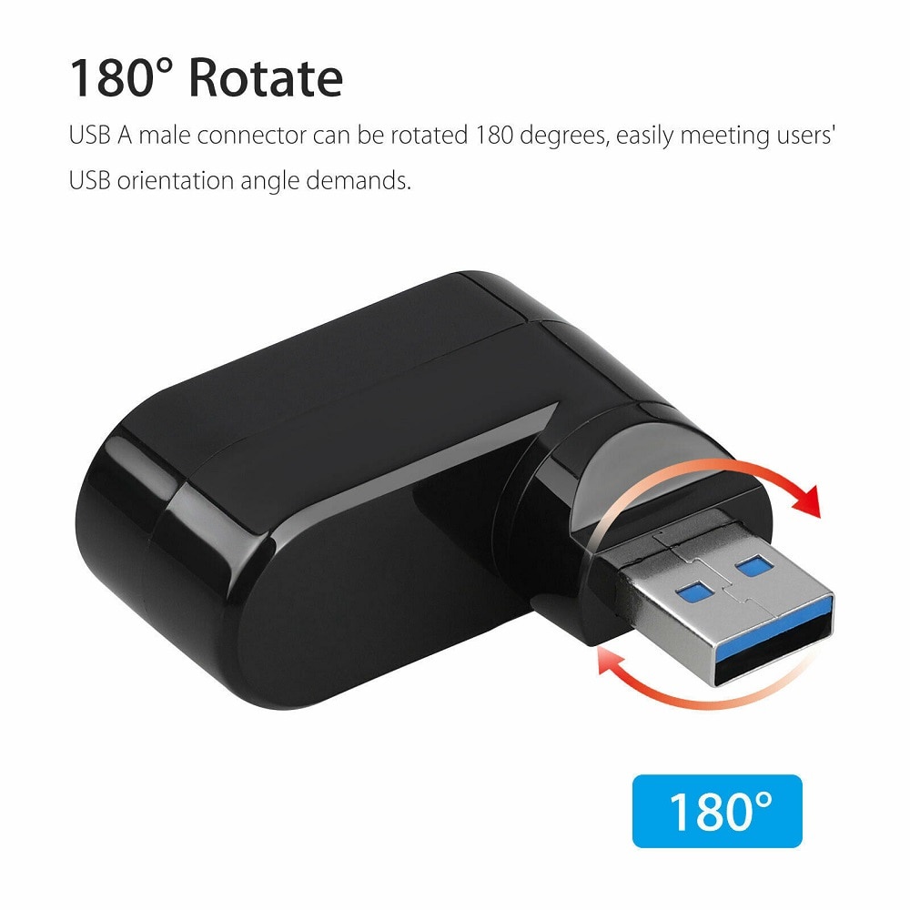 Đầu chia 3 cổng USB 2.0 tốc độ cao 180 độ