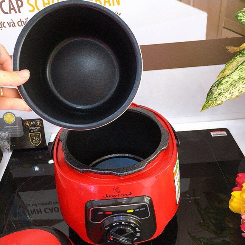Nồi áp suất Smartcook  2.5L 2.5 Lít PCS-1803 màu đỏ - Hàng chính hãng