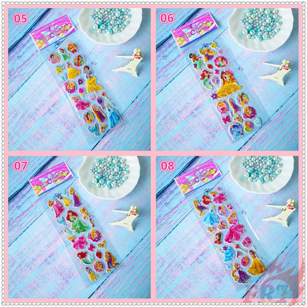 ★ Hình Dán Đồ Chơi Công Chúa Disney Q-2 DIY ★ 1 Tấm Hình Dán 3D Hoạt Hình (8 Kiểu Dáng)