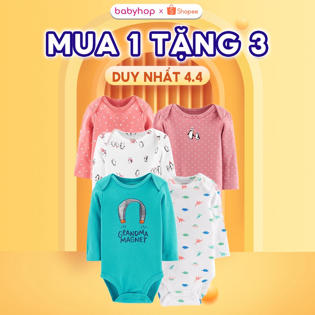 ( GIFT ) Áo Bodysuit cho bé trai và gái từ 0 tháng 100% cotton