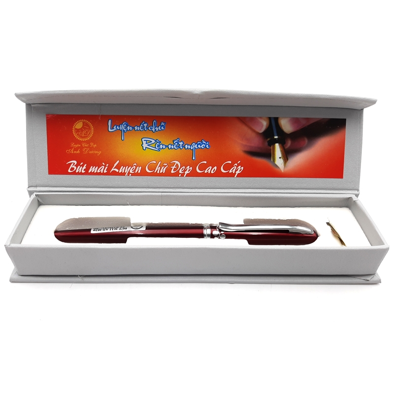 Bút Mài Ánh Dương 053+ (Ngòi Vàng) - Mẫu 2 - Thân Bút Màu Đỏ