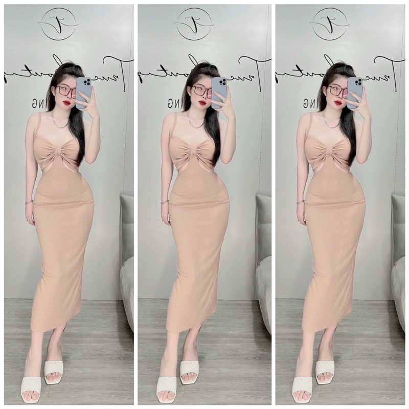 Đầm body hai dây khoét eo siêu hot