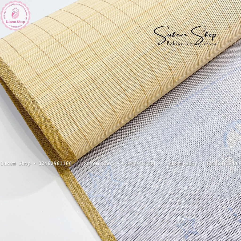 [Uala Rogo] Chiếu Trúc Bamboo Mềm Mát Sử Dụng 2 Mặt Tăm Tre Và Mặt Vải Tencel