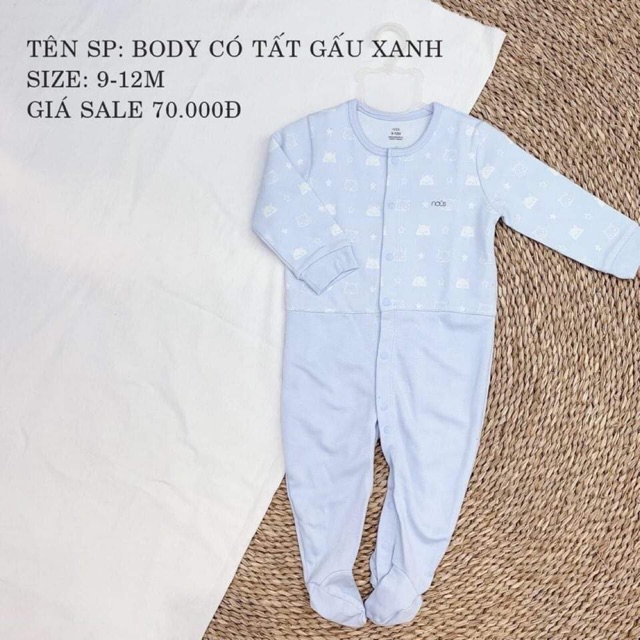 Body nous bé trai hoạ tiết gấu xanh