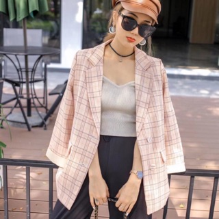 Blazer kẻ dáng Hàn