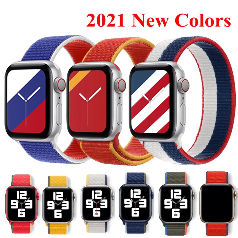 Dây đeo đồng hồ bằng nylon 45mm 44mm 40mm 42mm 41mm cho Apple Watch