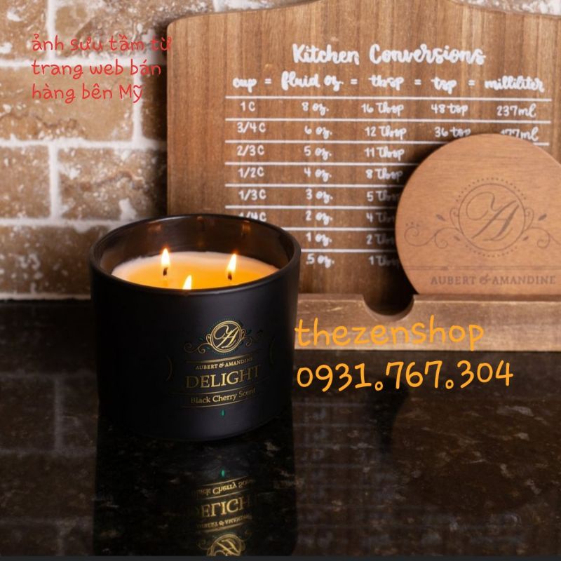 Nến thơm 3 bấc không khói hương thảo mộc từ tinh dầu thiên nhiên