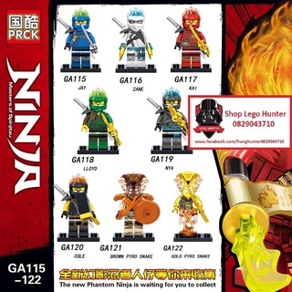 PRCK LeLe Minifigures Ninjago SS11 nhân vật Jay Zane Kai LLoyd Nya Cole Brown Pyro Snake Gold Pyro Snake