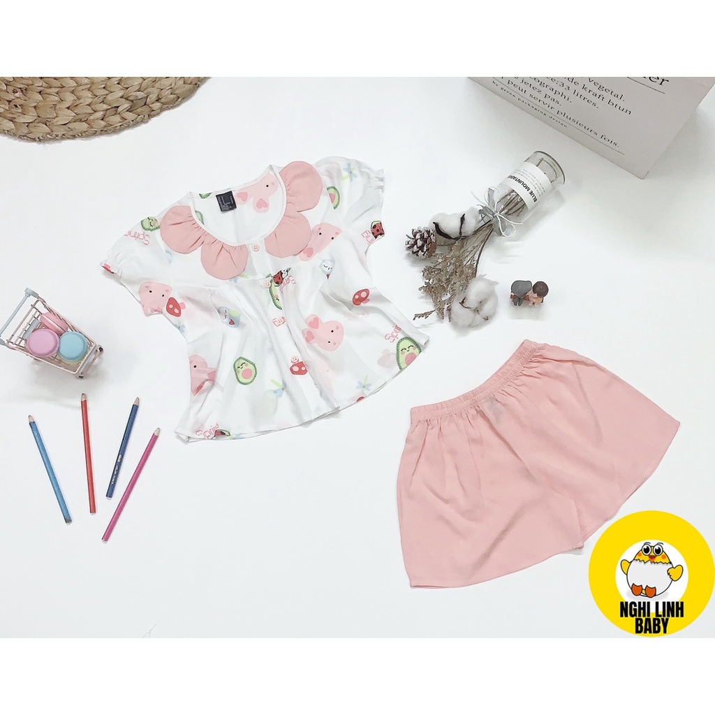 Bộ Đùi Tole, lanh cho bé gái mềm, mát, siêu dễ thương hàng Việt Nam xuất khẩu VNXK - Nghi Linh Baby