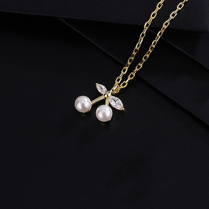 Vòng cổ Bạc Mặt Quả Cherry Pha Lê Tinh Tế Thời Trang
