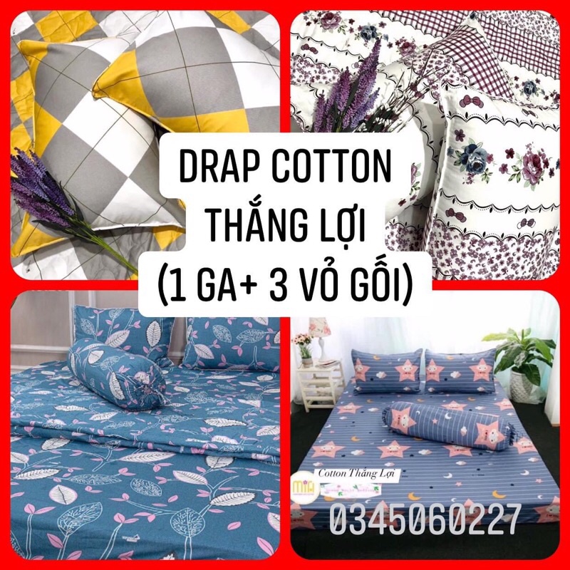 (ẢNH 2) Drap Thắng Lợi, ga trãi giường chính hãng in logo (4 món ) nhiều mẫu đẹp
