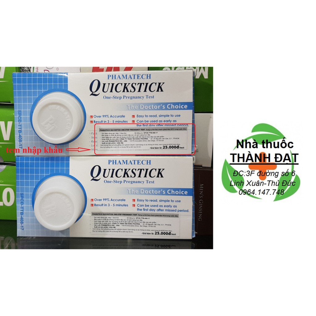 (nhập khẩu từ mỹ) Que thử thai quickstick 1 que