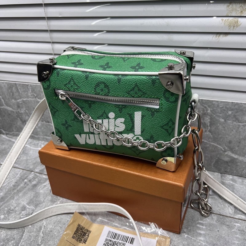 Túi đeo chéo hoa xanh Mini Soft Trunk Sc full box - Túi chéo nam cao cấp