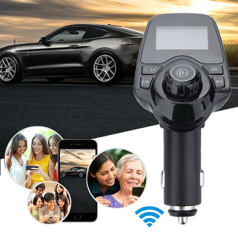 Thiết bị phát MP3 kết nối bluetooth T11 màn hình LCD tích hợp sạc giao diện USB cho xe hơi