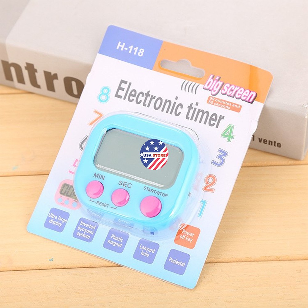 #Đồng Hồ Đếm Ngược Nấu Ăn - Nhắc Hẹn Giờ Học Sinh, Hút Nam Châm Tiện Dụng [Tặng Kèm 2 Pin AAA]