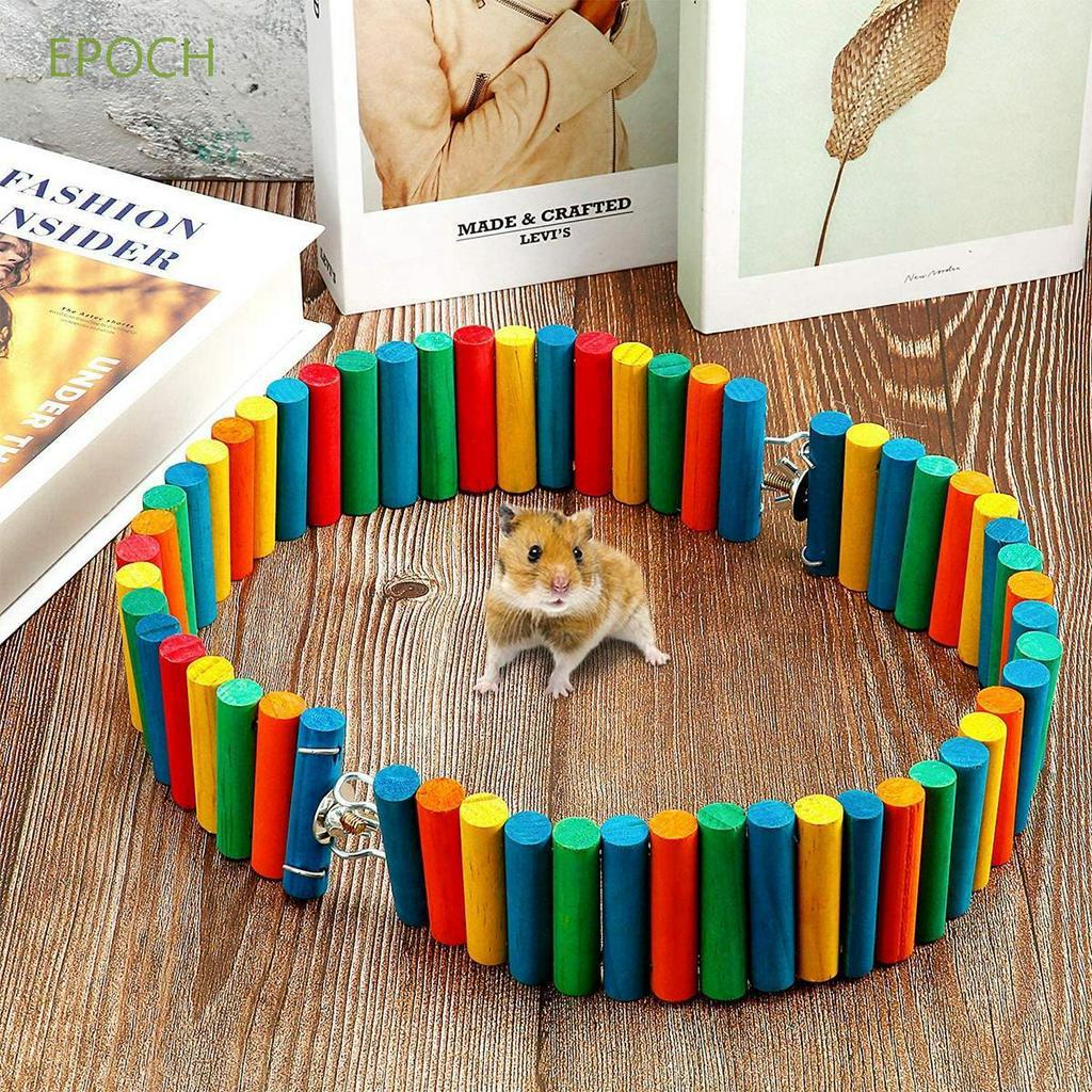 Thang leo trèo bằng gỗ màu cầu vồng xinh xắn dành cho chuột hamster