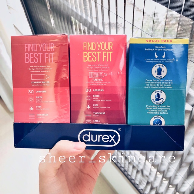 [BILL ÚC] Bao cao su Durex 3 loại: siêu dai, siêu mỏng, có gân gai