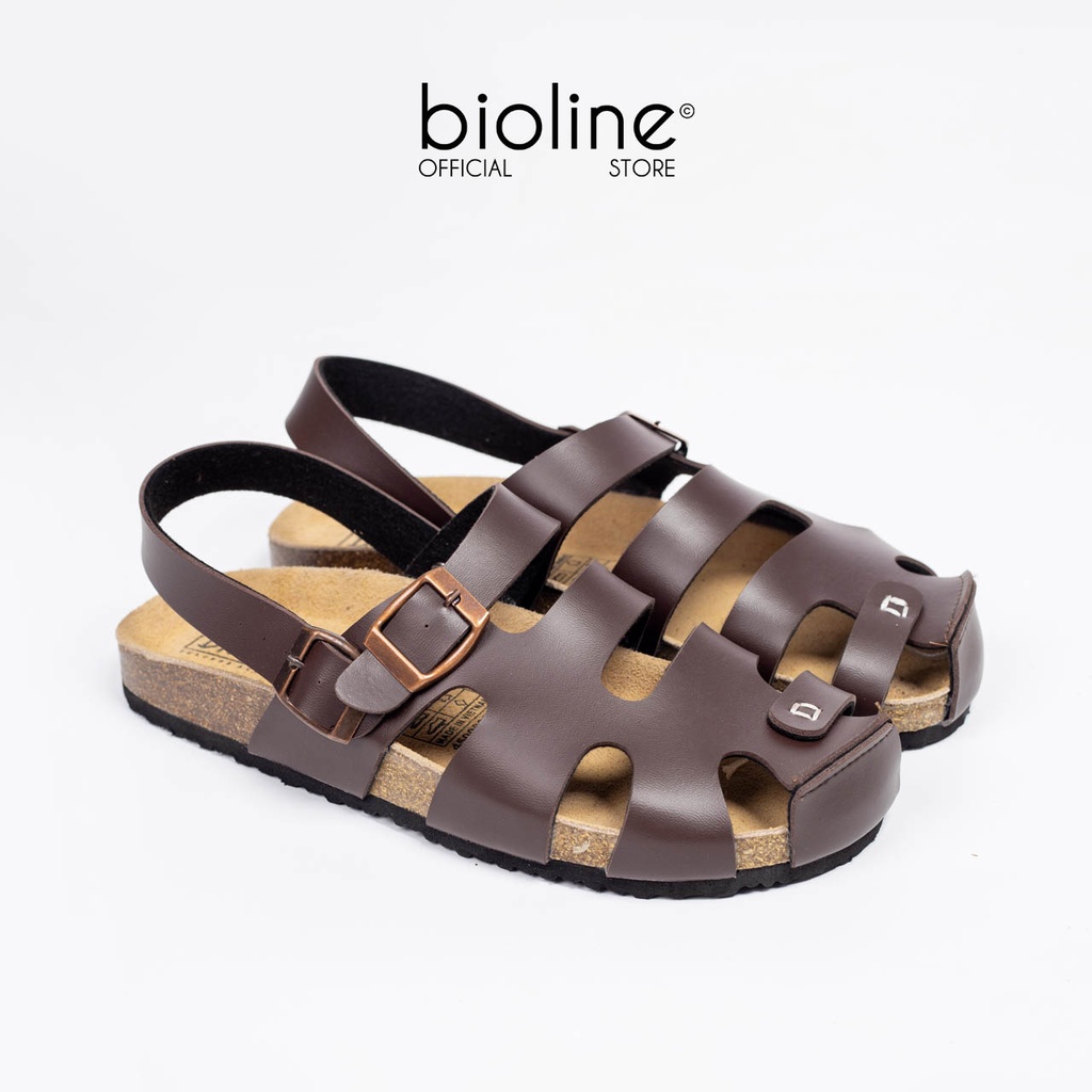 Giày sandals đế trấu BIRKEN quai hậu dáng rọ, quai da PU cao cấp, lót da lộn thật chính hãng Bioline