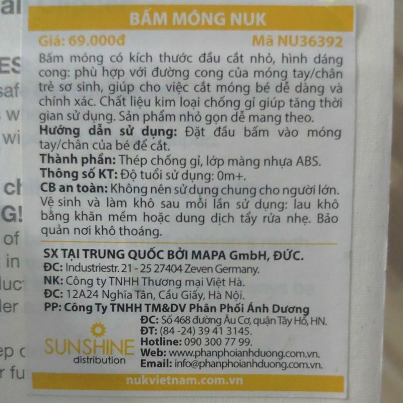 [Chính Hãng] Bấm móng tay cho bé NUK - bộ cắt móng tay cho trẻ sơ sinh NUK