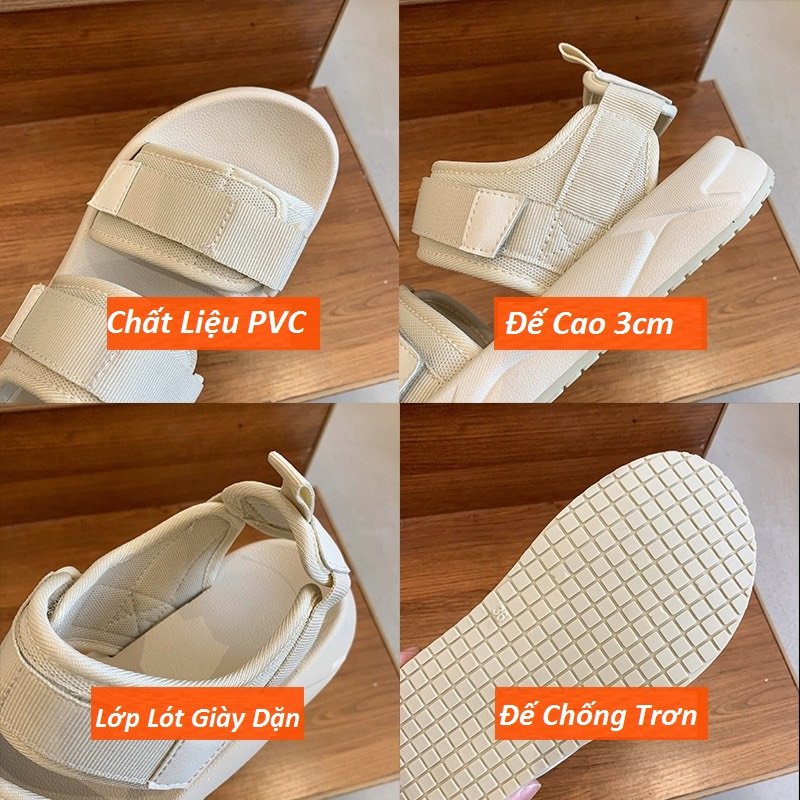 Sandal nữ 2 quai dán Đế 3 Phân M268 CConiichii 2 màu cực đẹp