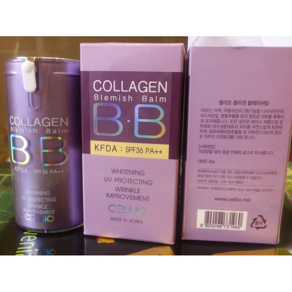 KEM NỀN BB COLLAGEN CELLIO - HÀN QUỐC - KEM NỀN CELLIO COLLAGEN BLEMISH BALM BB SPF 40 PA+++