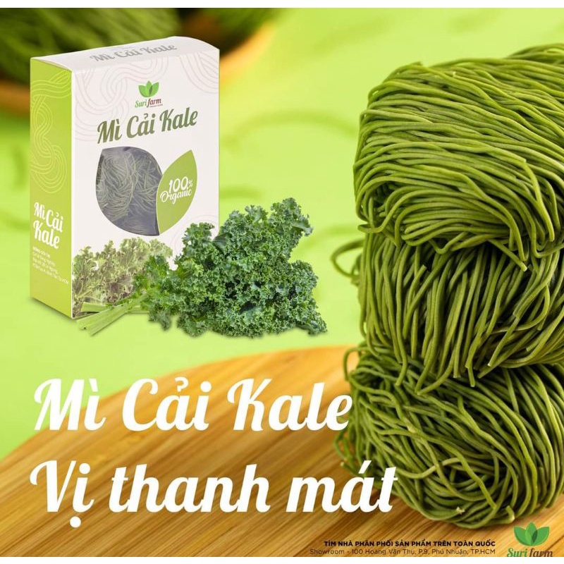 Mì rau cải Kale Organic gói 400g (Mì cải xoăn mẫu mới)