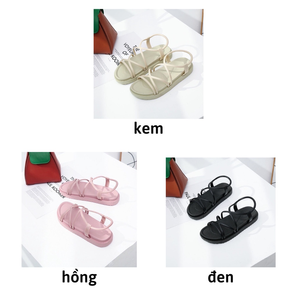 Sandal nữ đi học đế cao 3 phân ulzzang đẹp quai chéo HAVAVA SD002