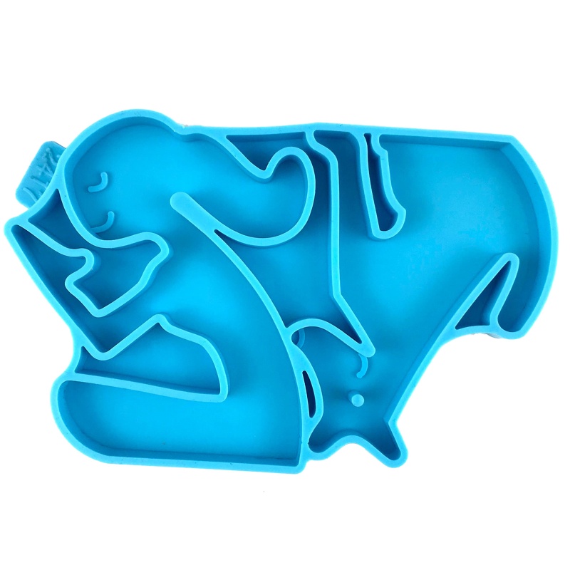 Khuôn Silicone Làm Móc Khóa Bằng Nhựa Epoxy Hình Cô Gái / Chú Chó Hôn Có Lỗ