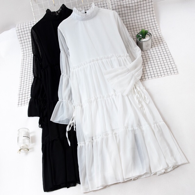 (Sẵn) VÁY BABYDOLL VOAN XẾP TẦNG / Đầm trắng dài công chúa ( có ảnh thật ) | BigBuy360 - bigbuy360.vn