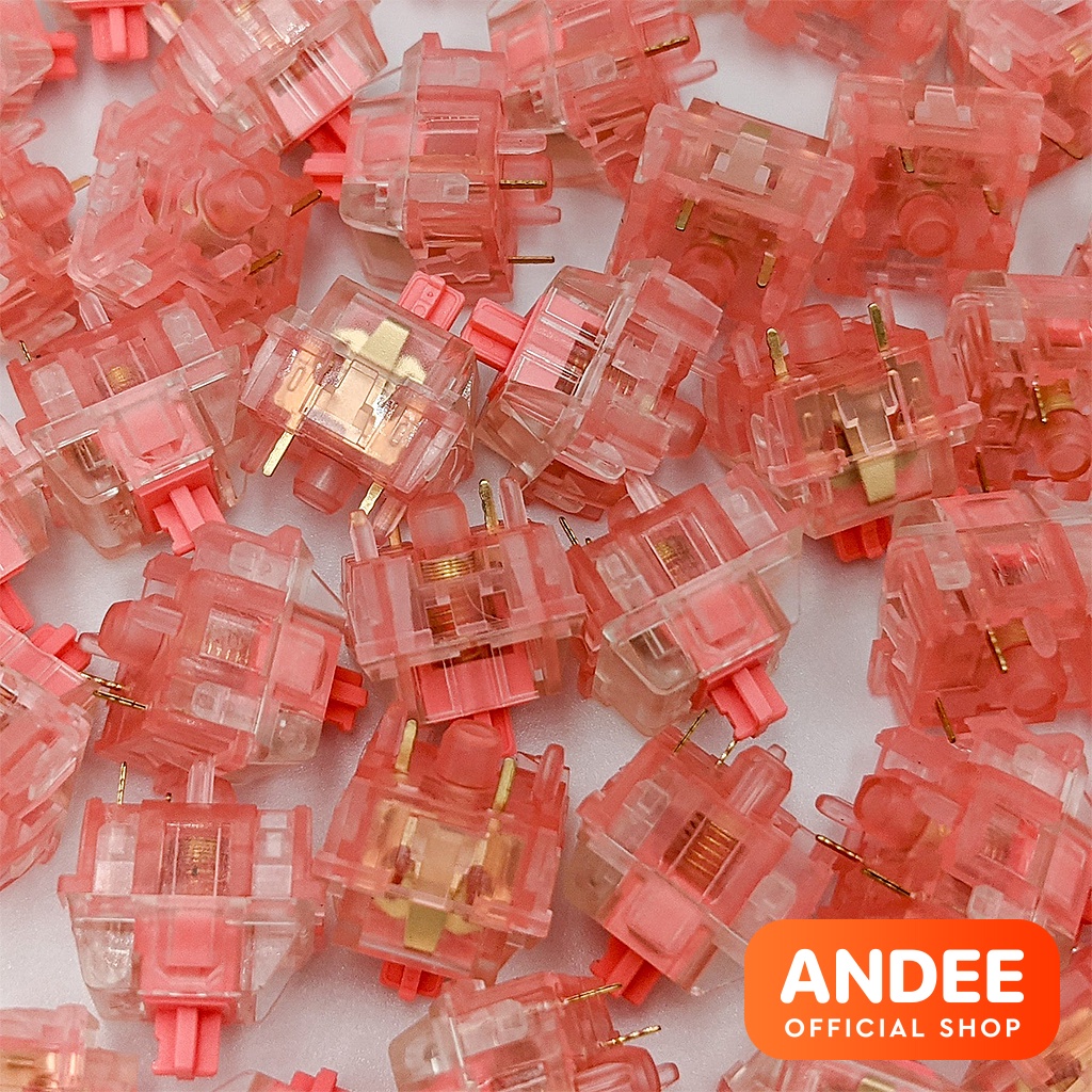 KTT Strawberry Dâu bán lẻ công tắc phím cơ tuyến tính lò xo 62g có lube sẵn siêu mượt