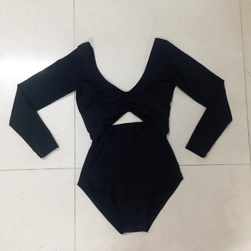 [BIKINI LOẠI ĐẸP] Bikini liền mảnh, Đồ bơi nữ tay dài nhún ngực khoét lưng khoét ngực siêu sexy - Freesize 45-60kg