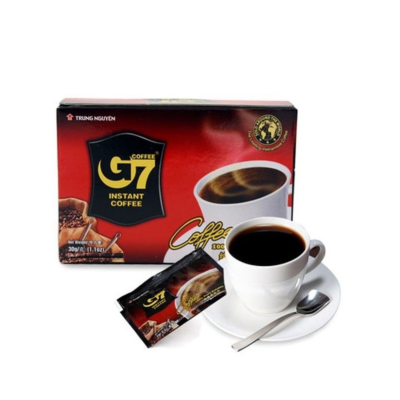 Cà phê G7 hòa tan đen Trung Nguyên( Không Đường Sữa) - Hộp 15 gói x 2gam