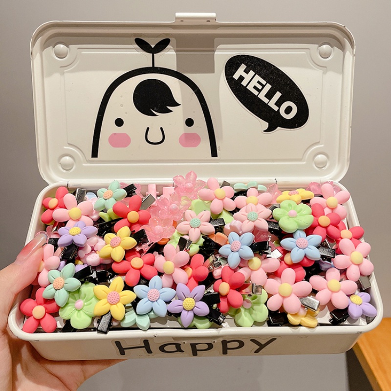 Set 10 Kẹp Tóc Hoa Nhiều Màu Dễ Thương