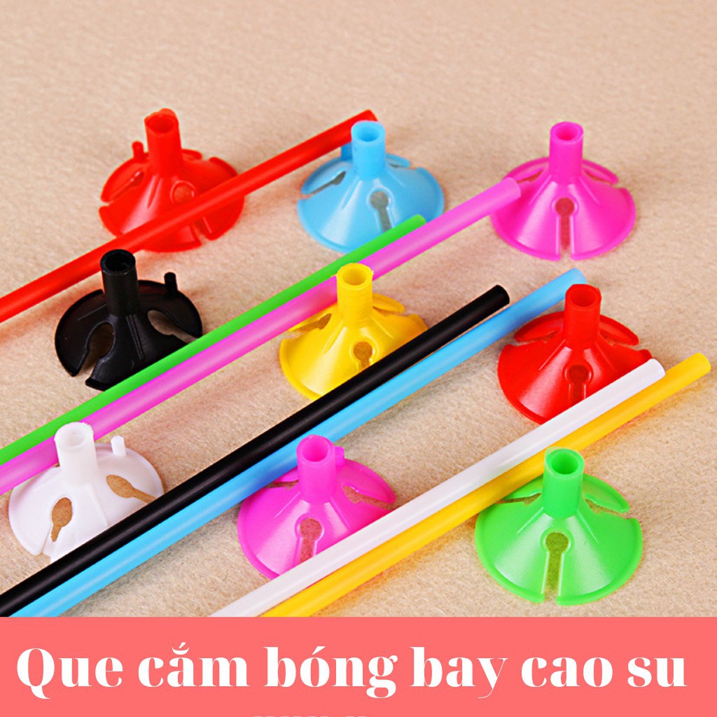 100 Que cầm bóng bay dài 42cm đủ màu sắc