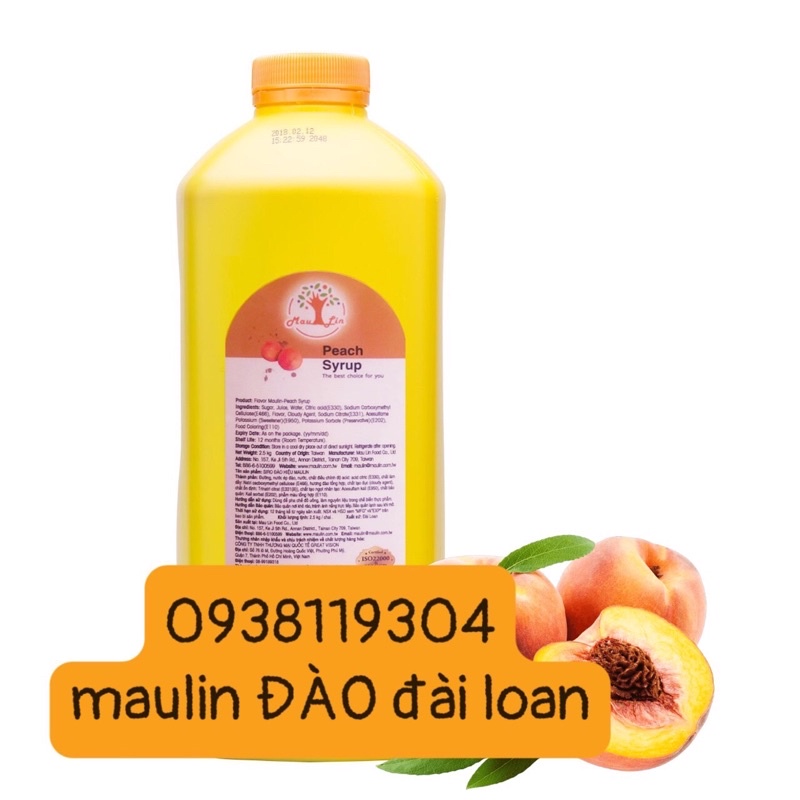 Syrup Đào Vải Dâu Dưa Lươí Maulin Đài Loan ĐỦ VỊ -