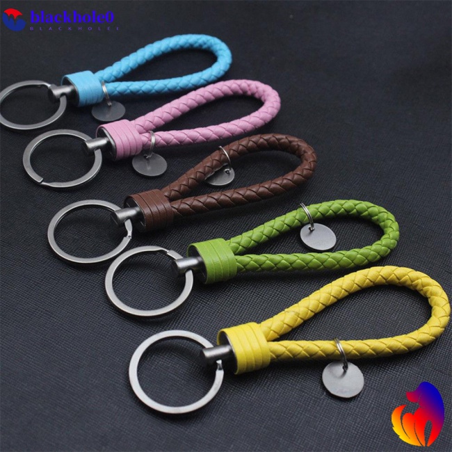 Móc khóa dây da bện nhiều màu sắc