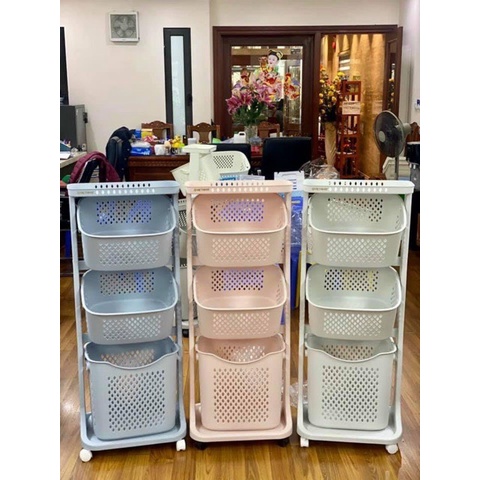 Kệ đa năng 3 tầng có bánh xe việt nhật, đựng quần áo, đồ dùng cho mẹ và bé kệ đựng đồ đa năng