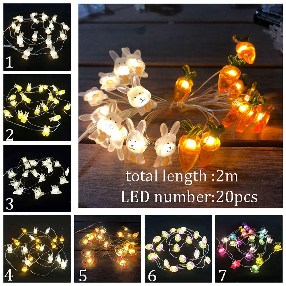 YIYU Dây Đèn Led 20 Bóng Hình Thỏ Dễ Thương Dùng Pin Trang Trí Lễ Phục Sinh